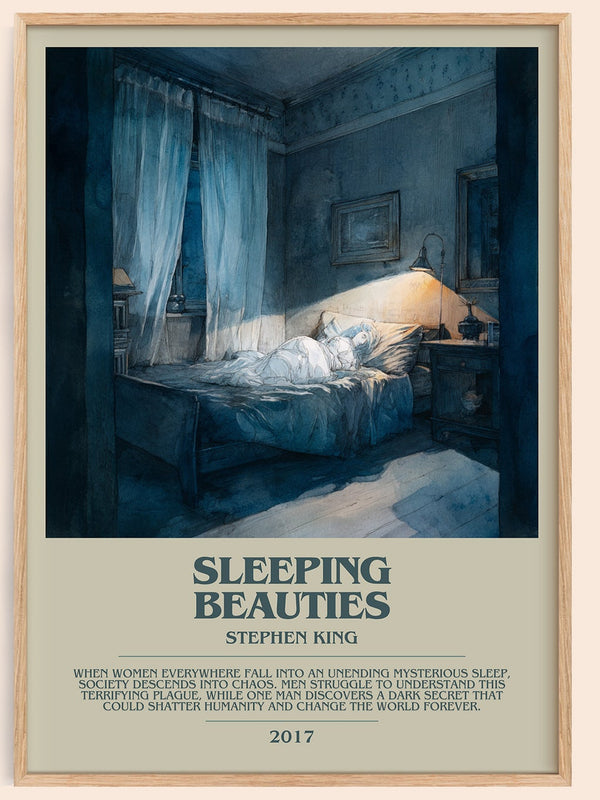 Sleeping Beauties bookish book poster by Stephen King – framed literary art print