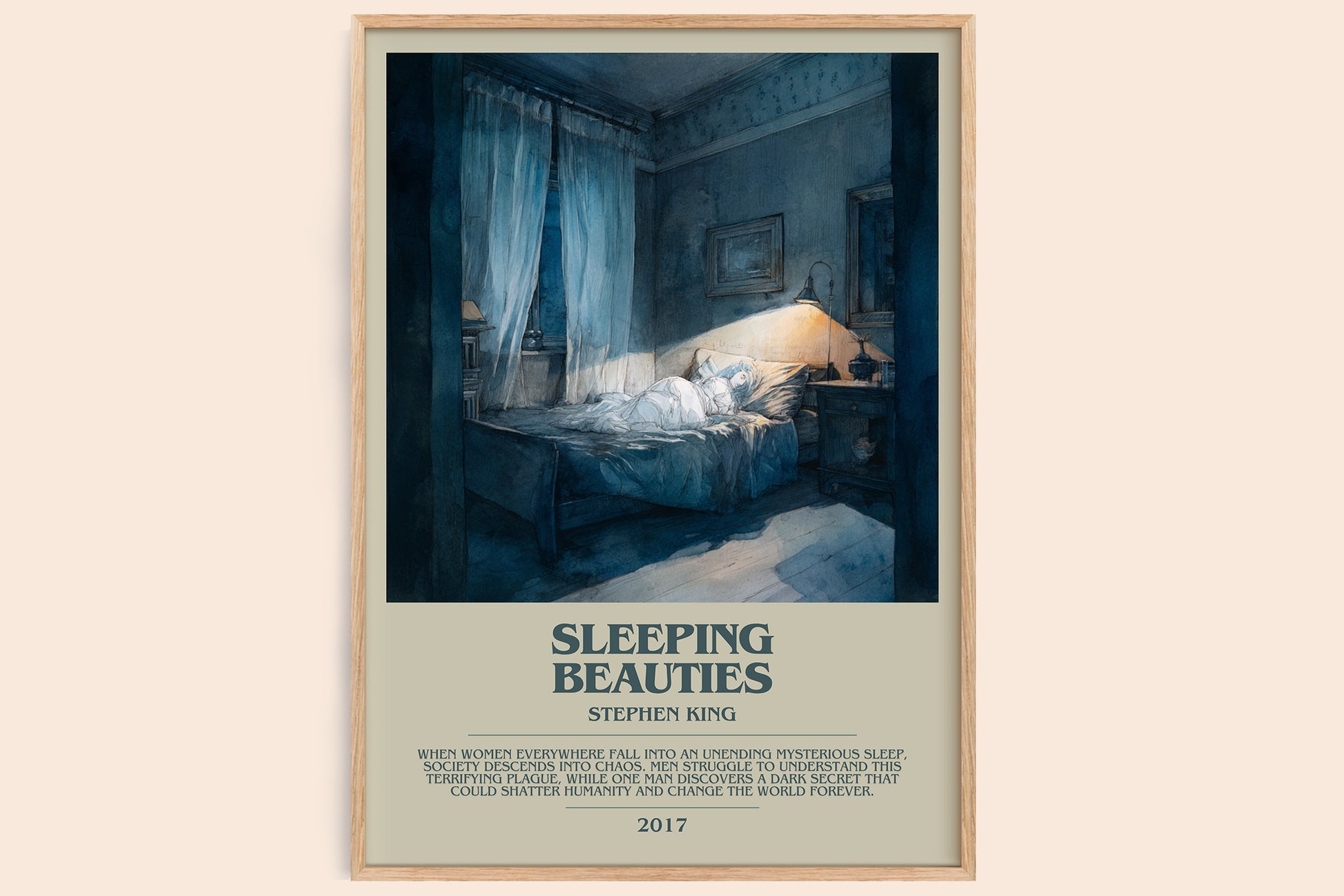 Sleeping Beauties bookish book poster by Stephen King – framed literary art print