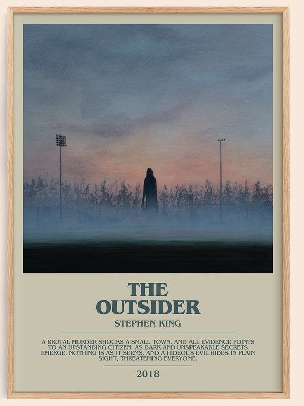 The Outsider bookish book poster by Stephen King – framed literary art print