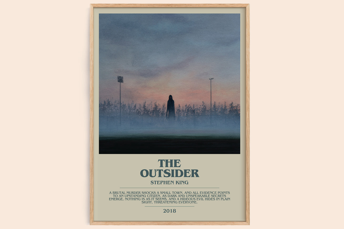 The Outsider bookish book poster by Stephen King – framed literary art print