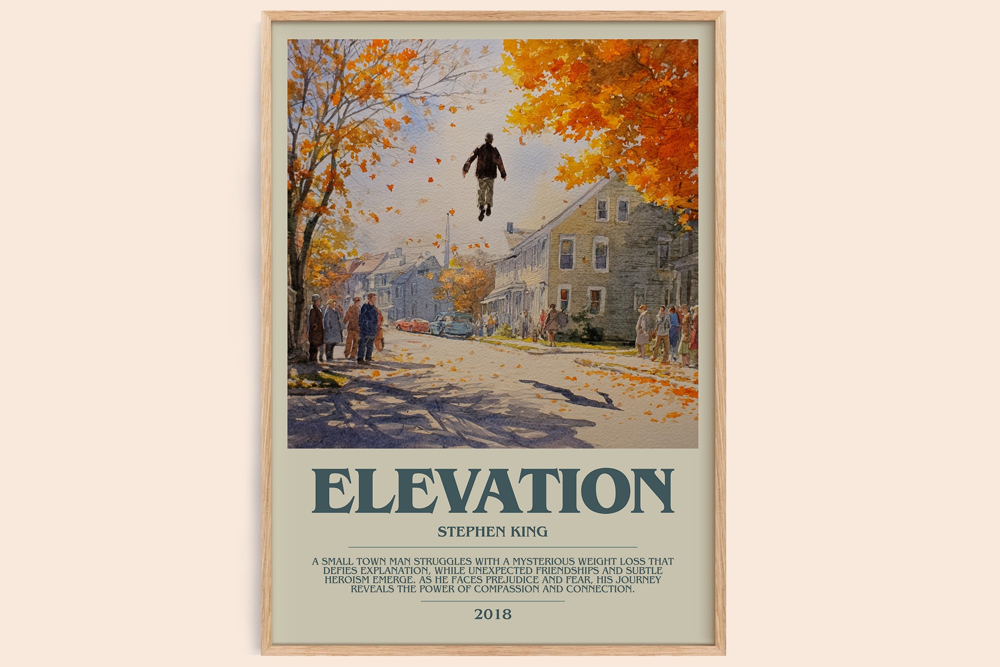 Elevation bookish book poster by Stephen King – framed literary art print