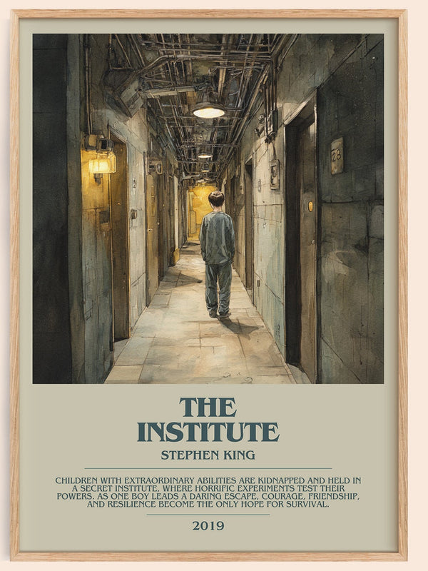 The Institute bookish book poster by Stephen King – framed literary art print