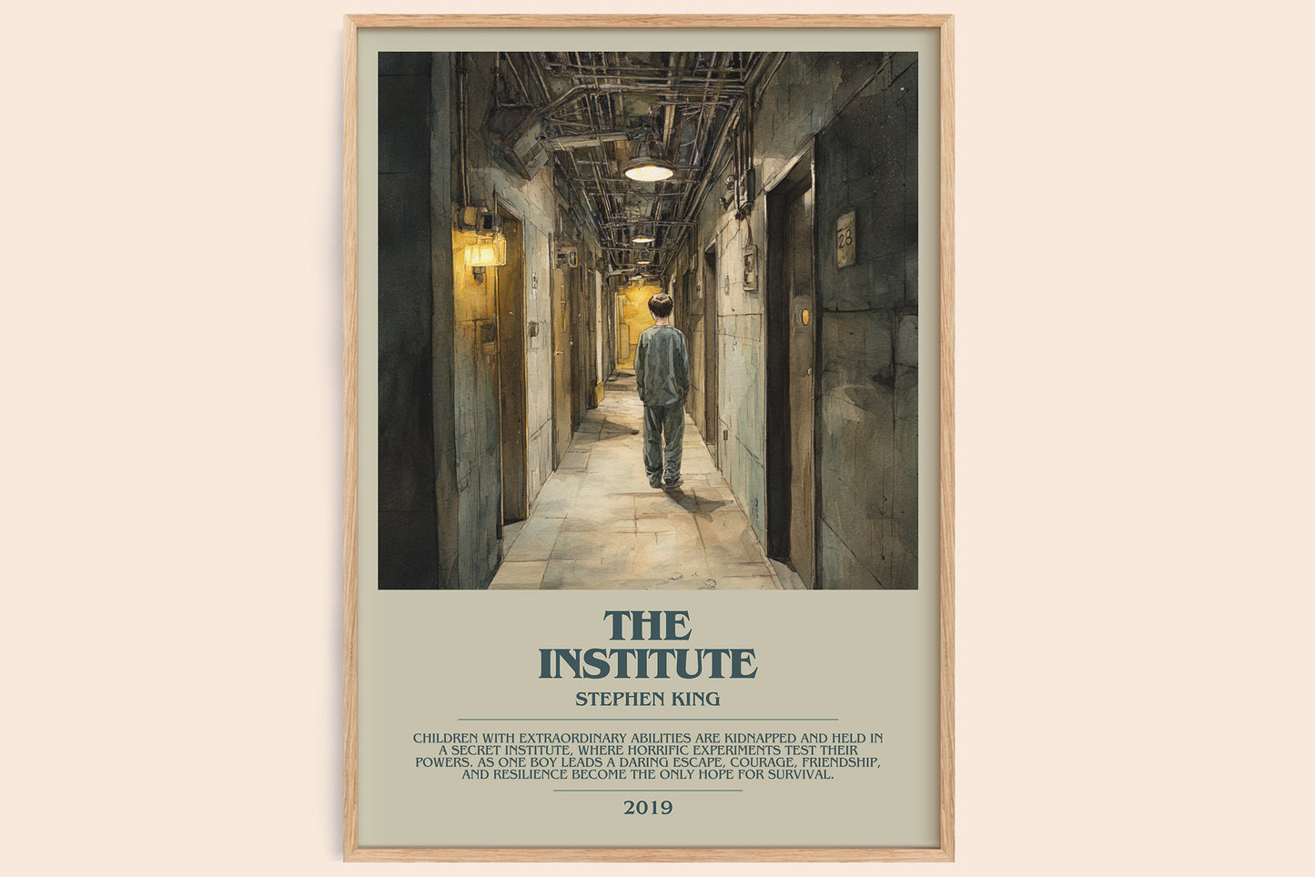 The Institute bookish book poster by Stephen King – framed literary art print
