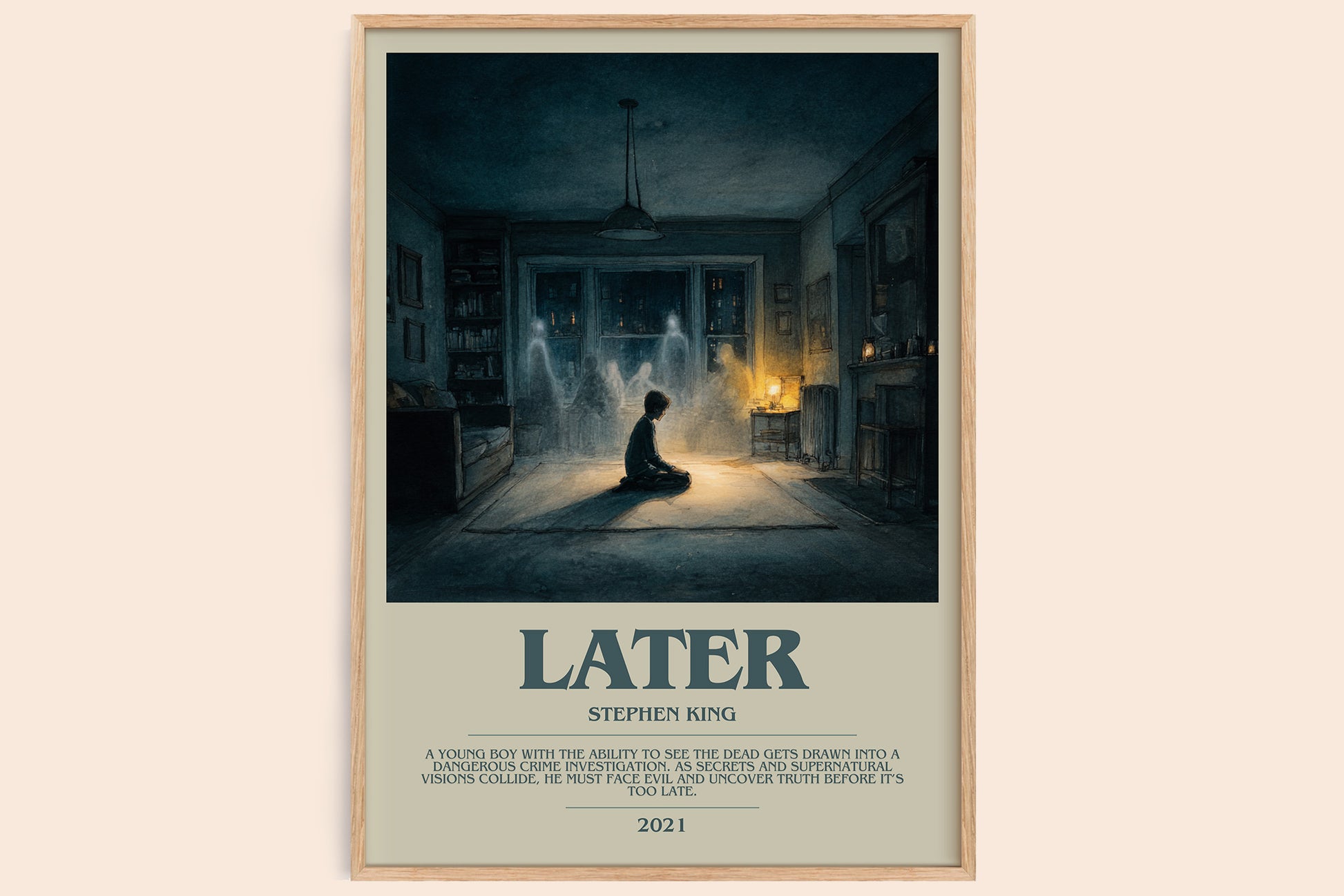 Later bookish book poster by Stephen King – framed literary art print