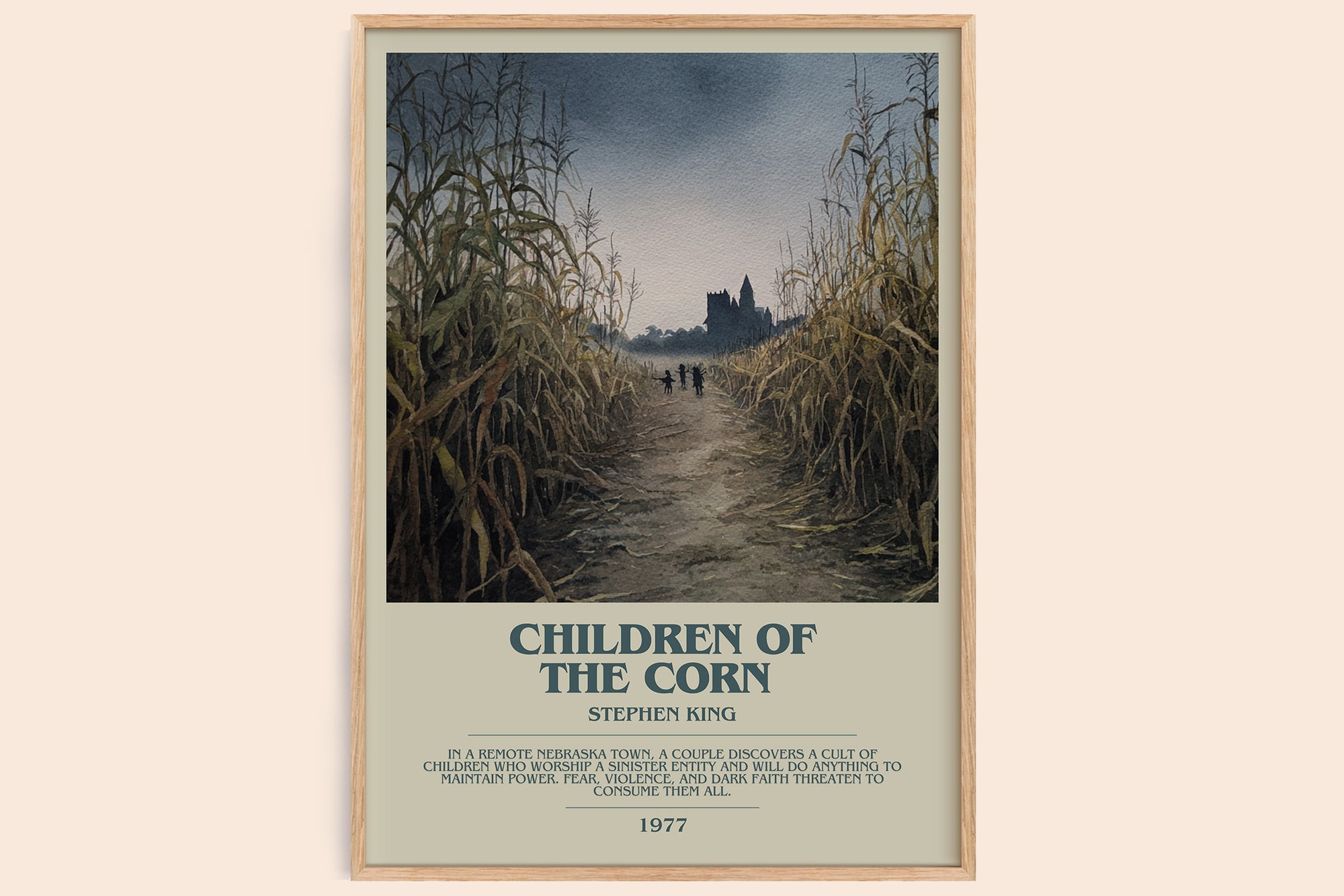 Children of the Corn bookish book poster by Stephen King – framed literary art print