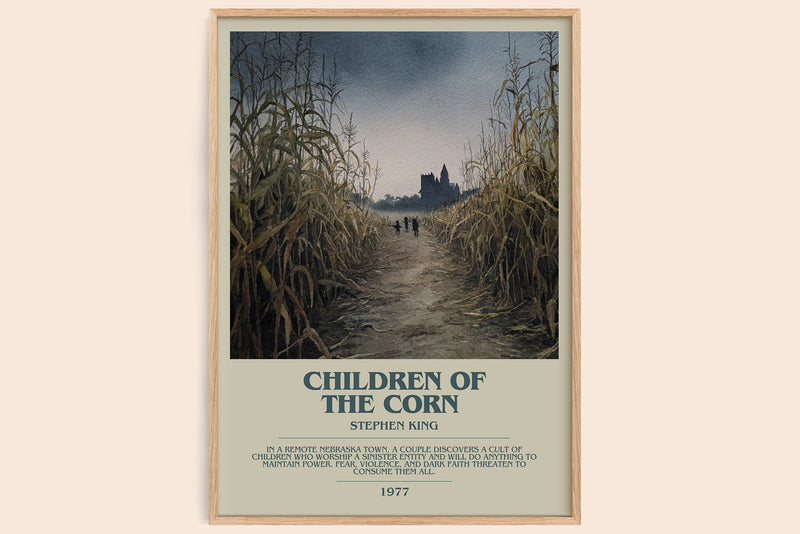 Children of the Corn bookish book poster by Stephen King – framed literary art print
