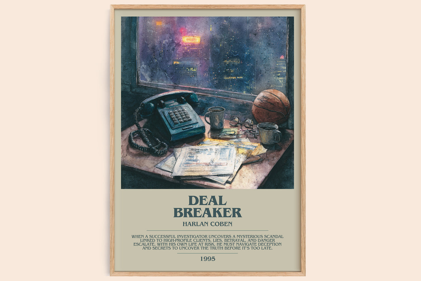 Deal Breaker bookish book poster by Harlan Coben – framed literary art print