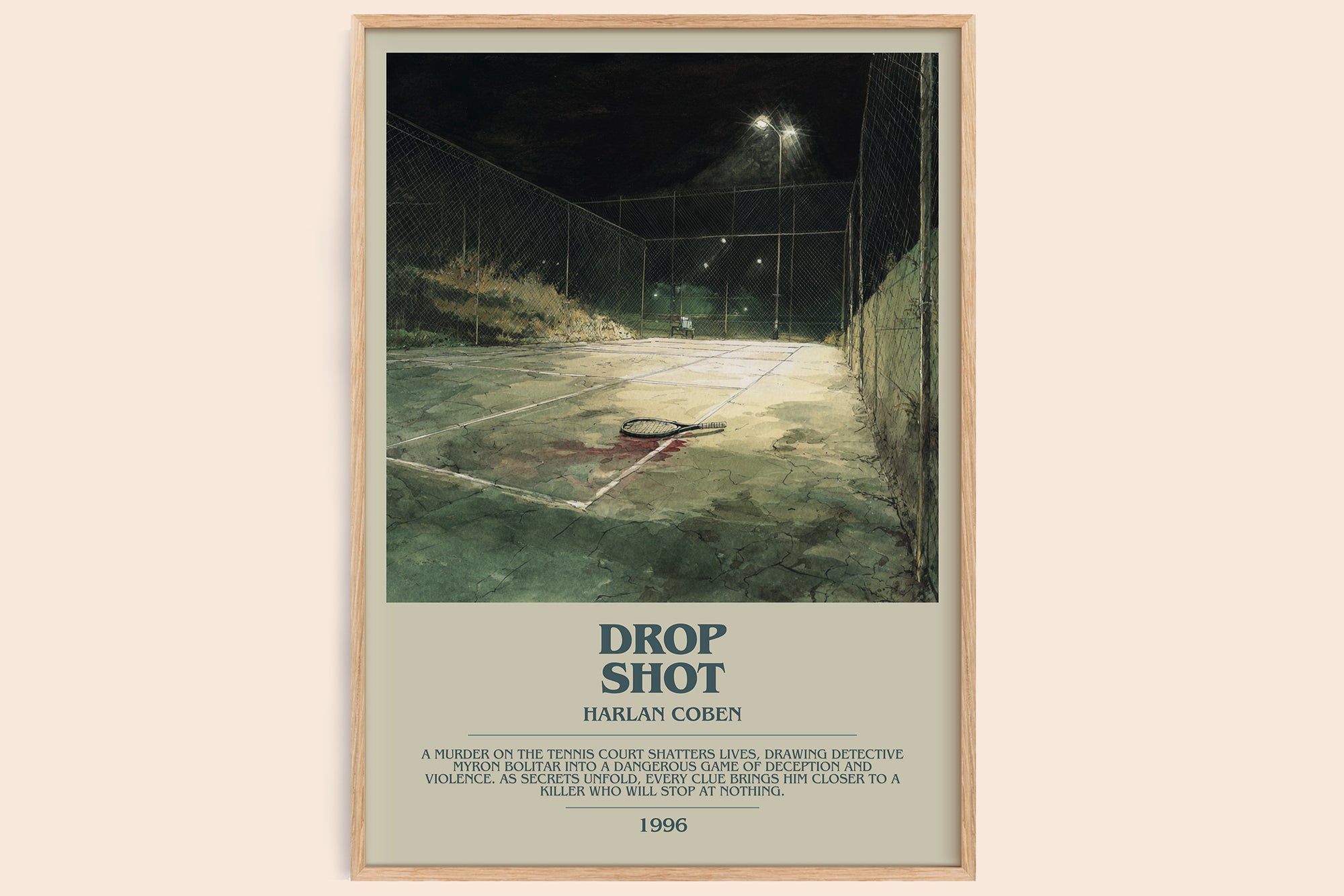 Drop Shot bookish book poster by Harlan Coben – framed literary art print