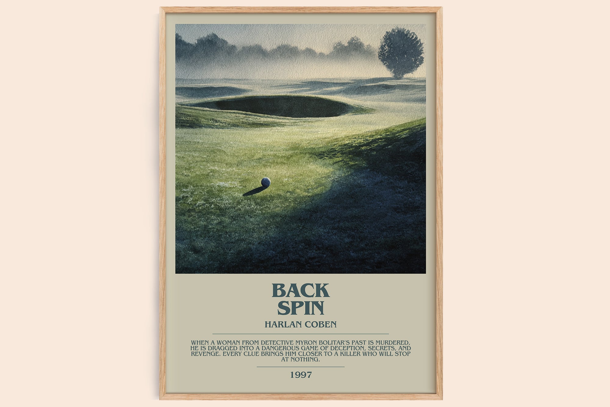 Back Spin bookish book poster by Harlan Coben – framed literary art print