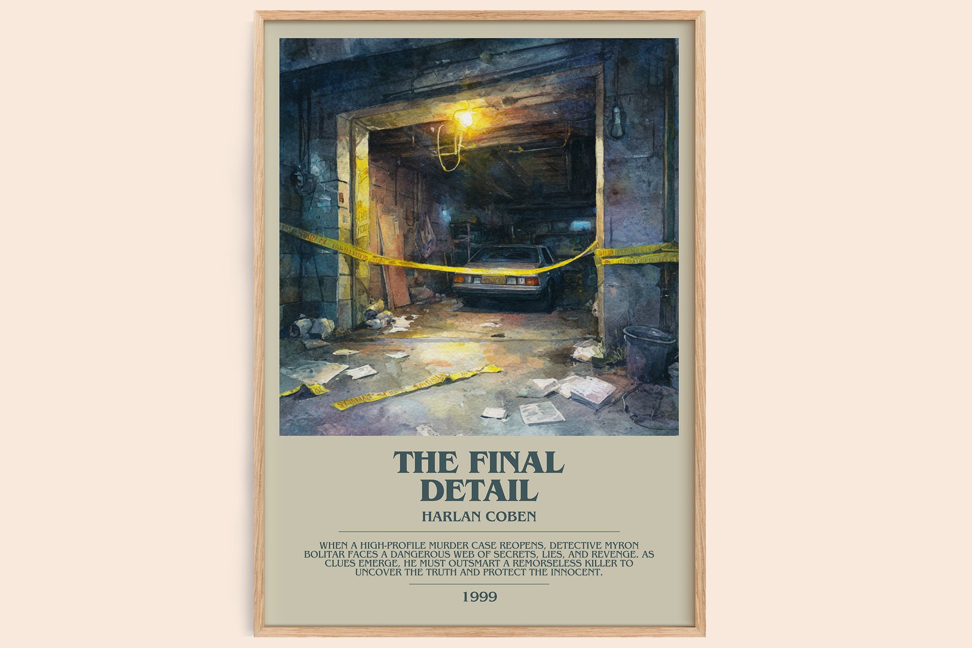 The Final Detail bookish book poster by Harlan Coben – framed literary art print