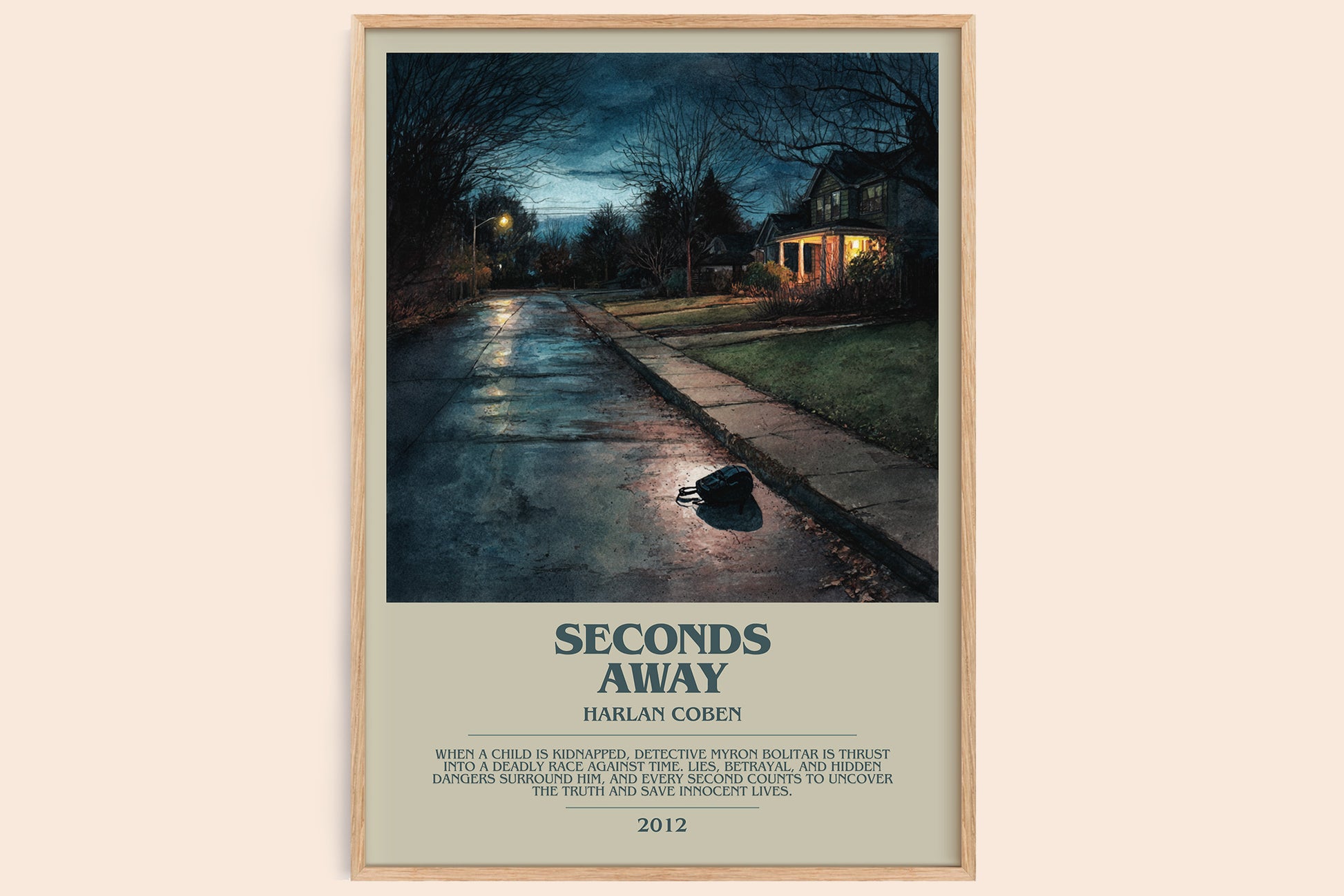 Seconds Away bookish book poster by Harlan Coben – framed literary art print