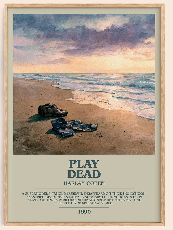 Play Dead bookish book poster by Harlan Coben – framed literary art print