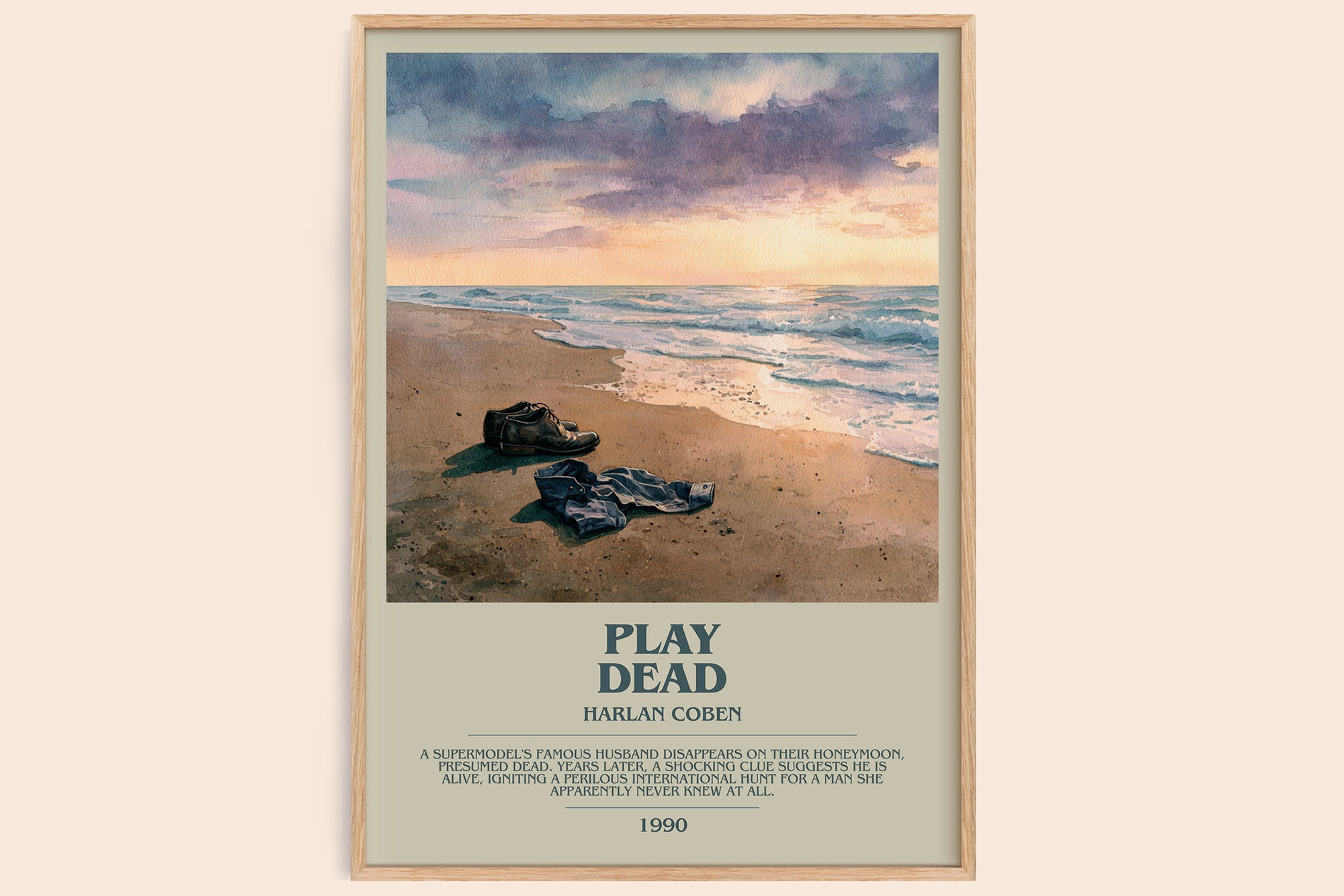Play Dead bookish book poster by Harlan Coben – framed literary art print