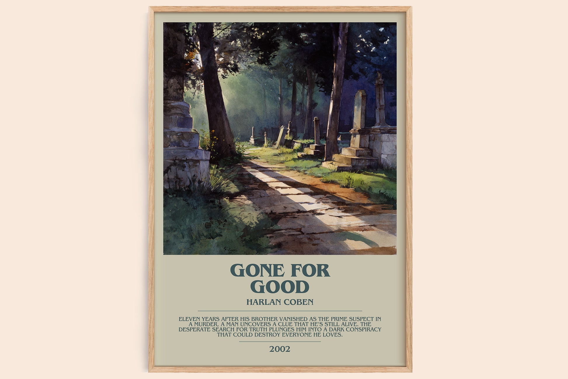 Gone for Good bookish book poster by Harlan Coben – framed literary art print