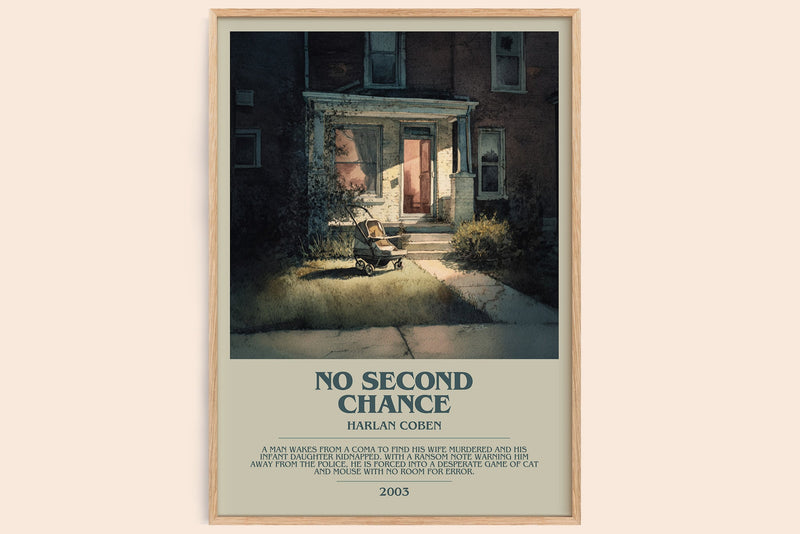 No Second Chance bookish book poster by Harlan Coben – framed literary art print