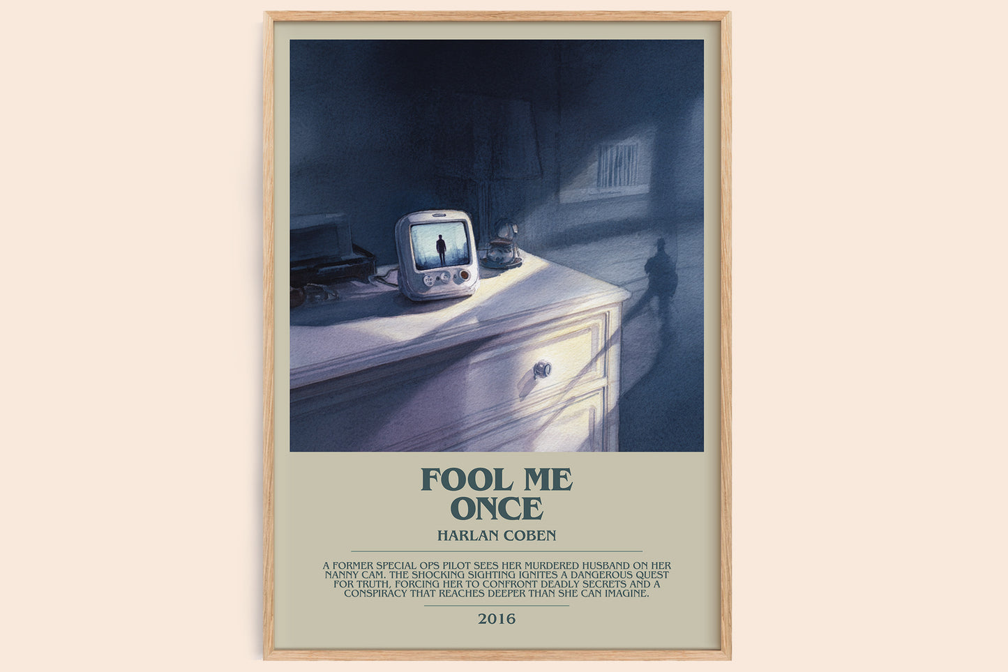 Fool Me Once bookish book poster by Harlan Coben – framed literary art print
