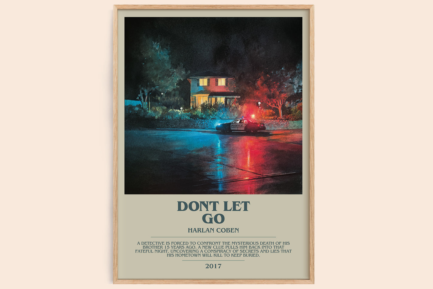 Don't Let Go bookish book poster by Harlan Coben – framed literary art print