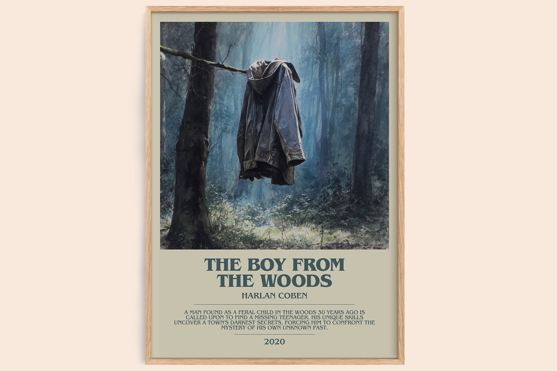 The Boy from the Woods bookish book poster by Harlan Coben – framed literary art print