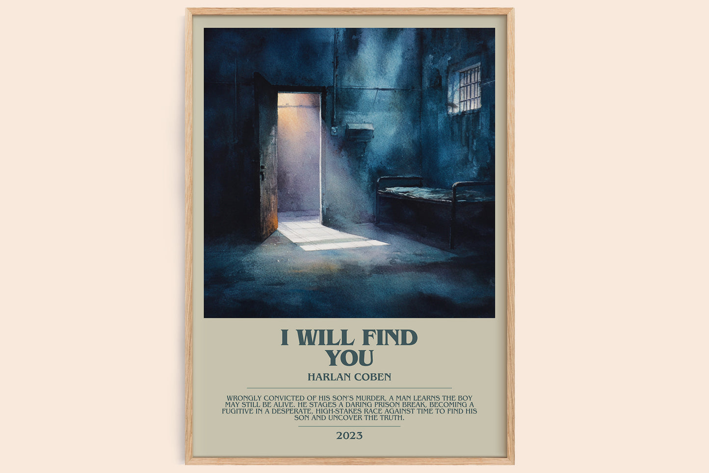 I Will Find You bookish book poster by Harlan Coben – framed literary art print