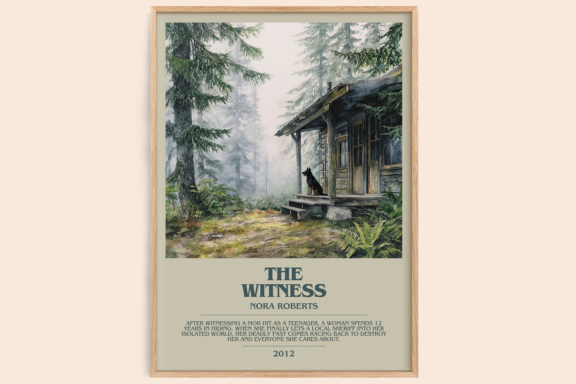 The Witness bookish book poster by Nora Roberts – framed literary art print