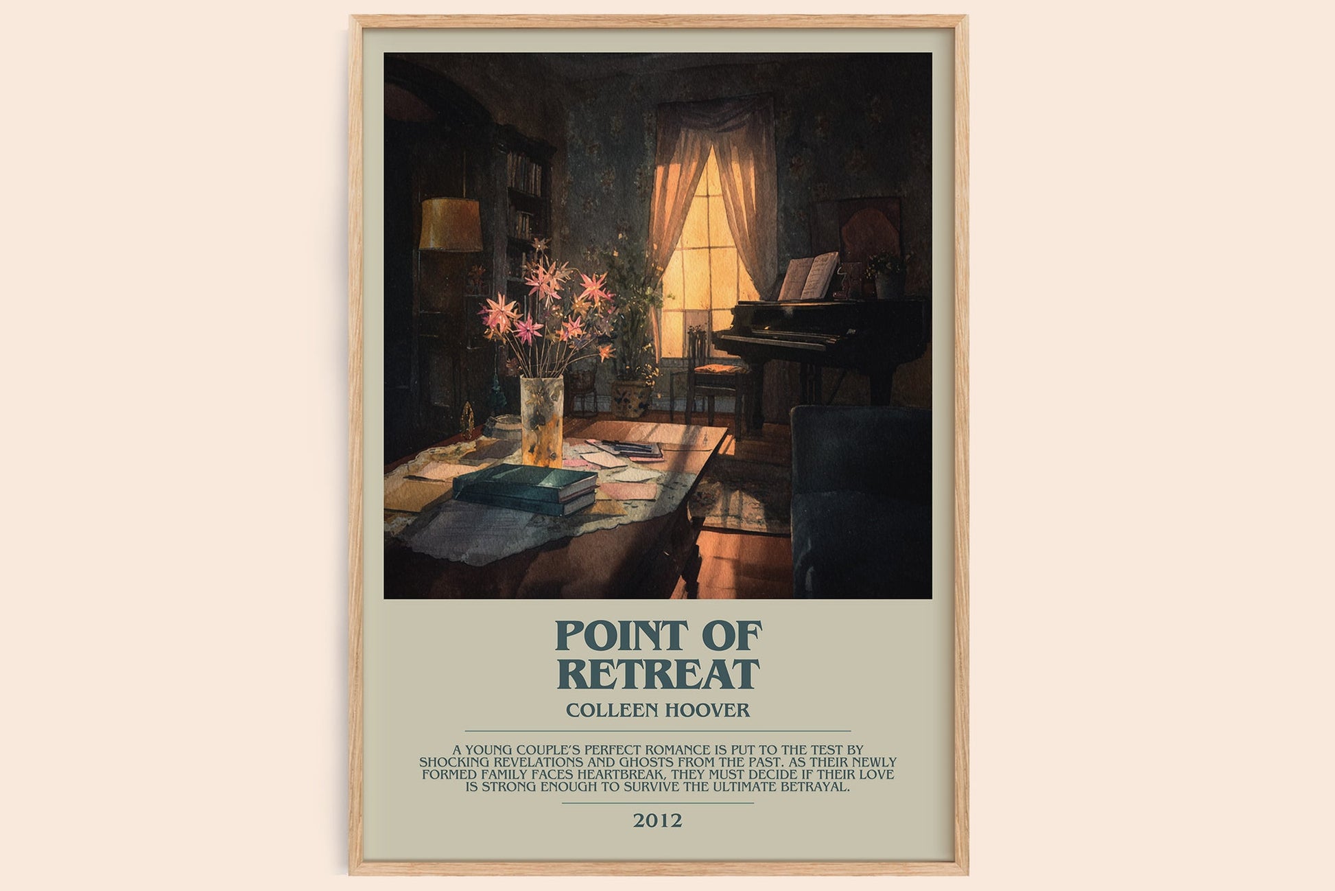 Point Of Retreat bookish book poster by Colleen Hoover – framed literary art print