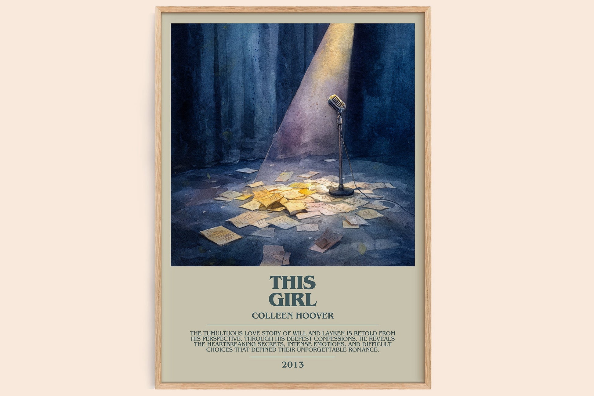 This Girl bookish book poster by Colleen Hoover – framed literary art print