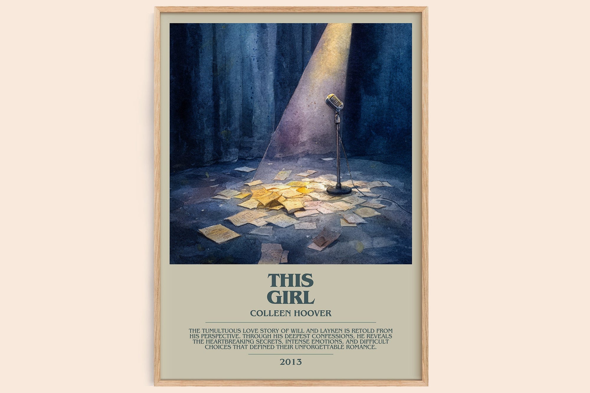 This Girl bookish book poster by Colleen Hoover – framed literary art print