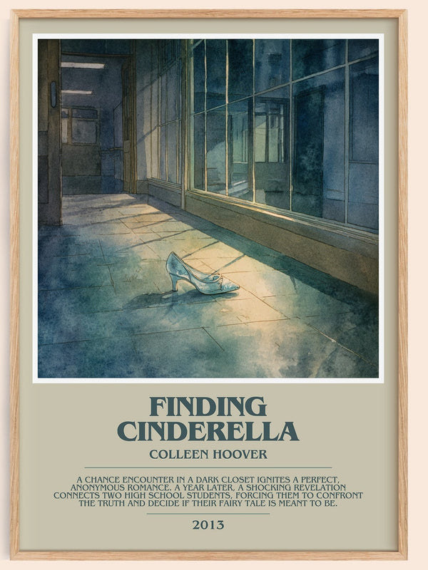 Finding Cinderella bookish book poster by Colleen Hoover – framed literary art print