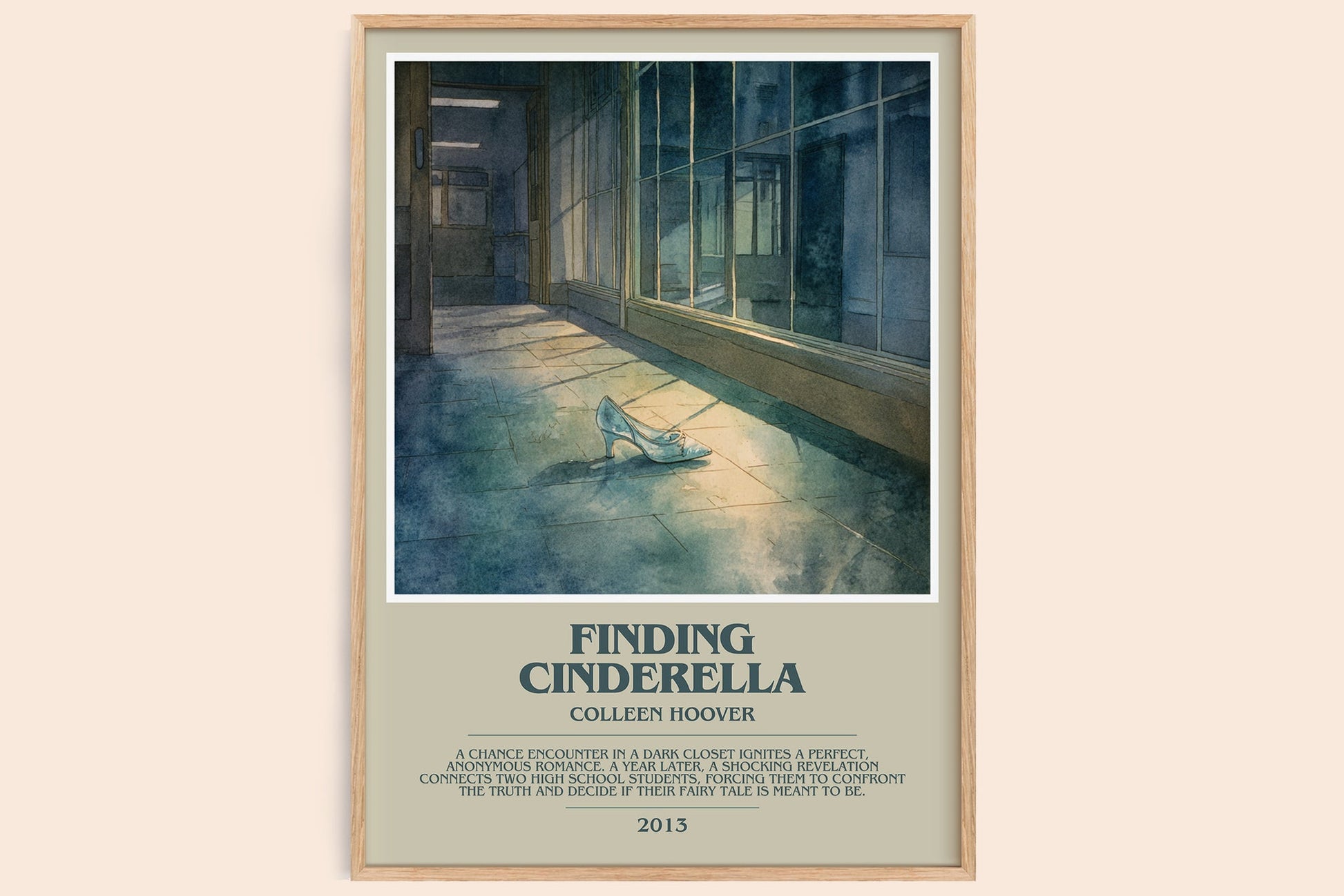 Finding Cinderella bookish book poster by Colleen Hoover – framed literary art print
