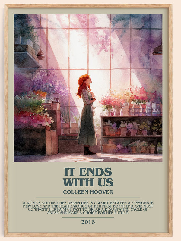 It Ends with Us bookish book poster by Colleen Hoover – framed literary art print