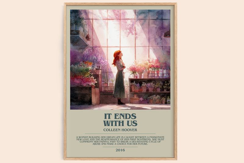 It Ends with Us bookish book poster by Colleen Hoover – framed literary art print