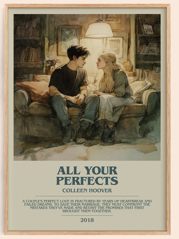 All Your Perfects bookish book poster by Colleen Hoover – framed literary art print