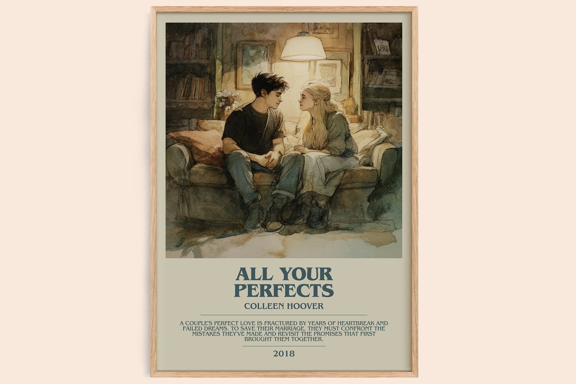 All Your Perfects bookish book poster by Colleen Hoover – framed literary art print