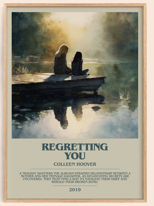 Regretting You bookish book poster by Colleen Hoover – framed literary art print