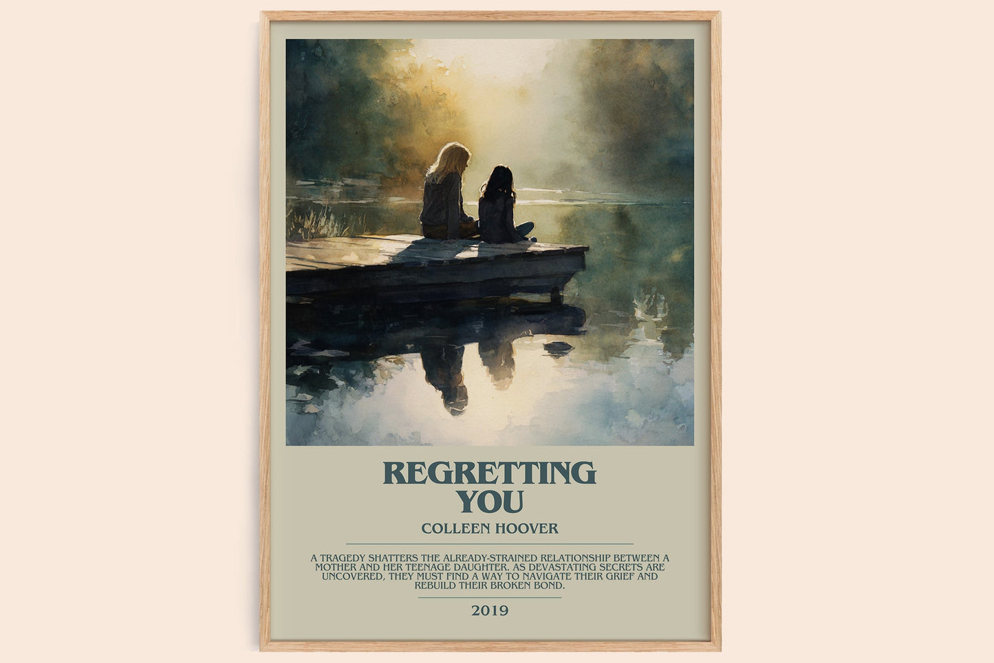Regretting You bookish book poster by Colleen Hoover – framed literary art print