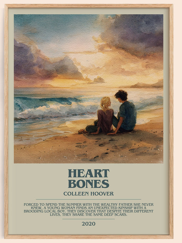 Heart Bones bookish book poster by Colleen Hoover – framed literary art print