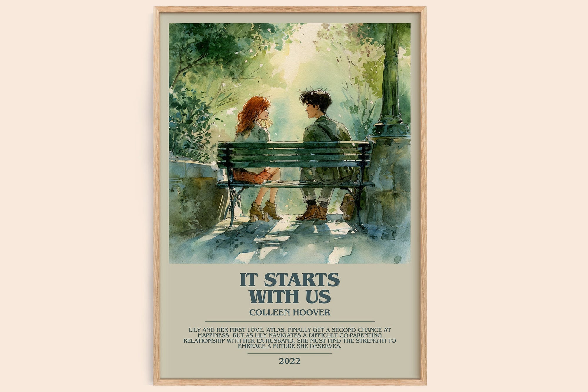 It Starts With Us bookish book poster by Colleen Hoover – framed literary art print