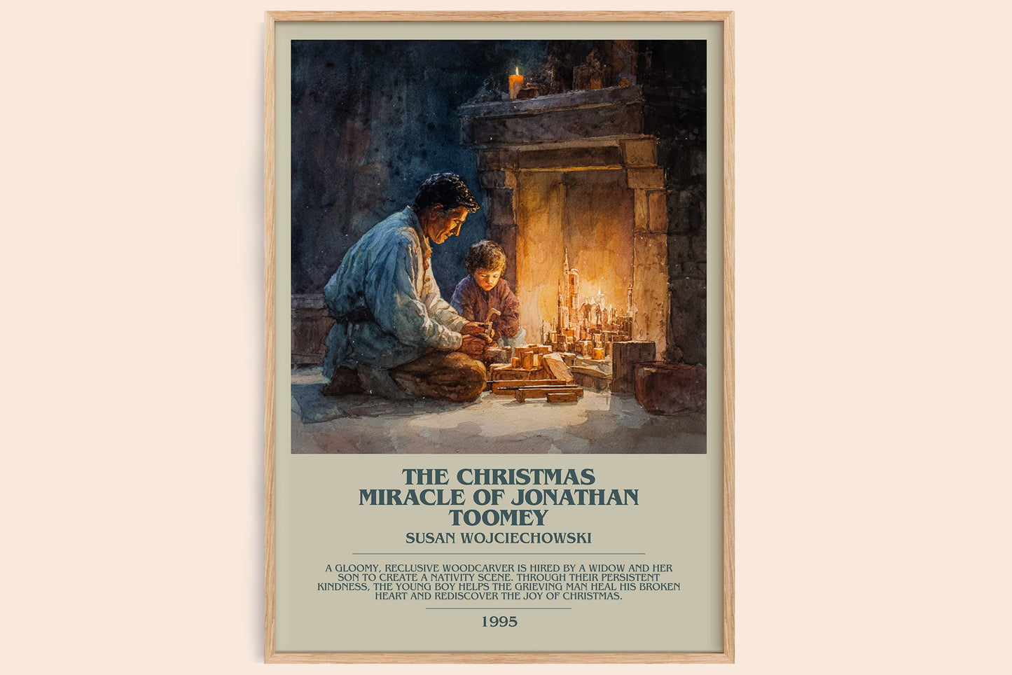 The Christmas Miracle of Jonathan Toomey bookish book poster by Susan Wojciechowski – framed literary art print