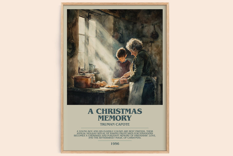 A Christmas Memory bookish book poster by Truman Capote – framed literary art print