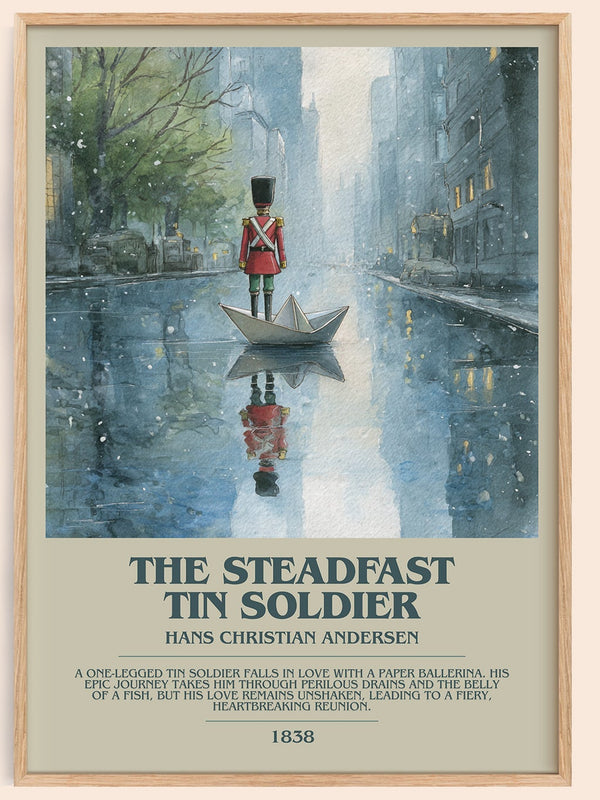 The Steadfast Tin Soldier bookish book poster by Hans Christian Andersen – framed literary art print