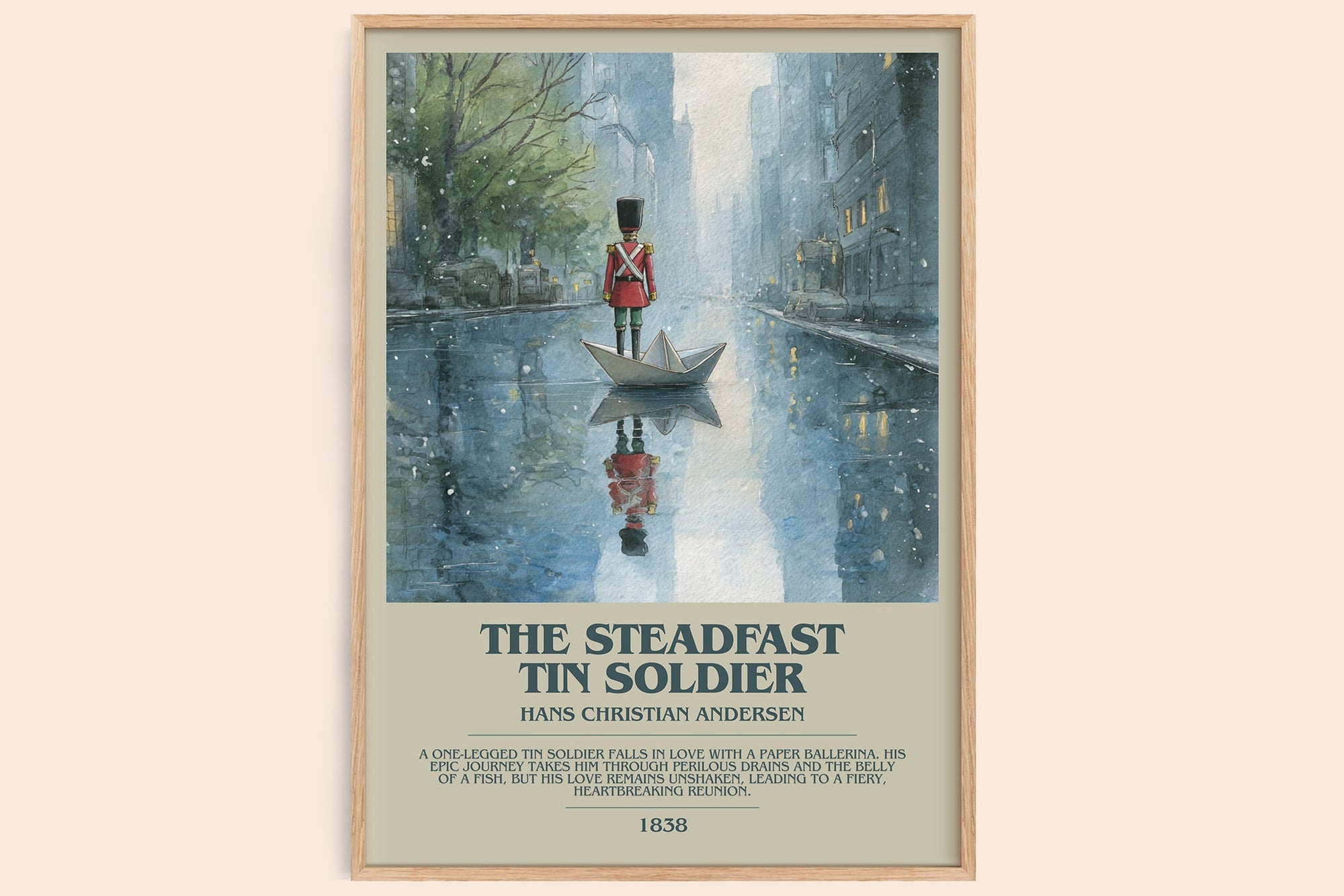 The Steadfast Tin Soldier bookish book poster by Hans Christian Andersen – framed literary art print