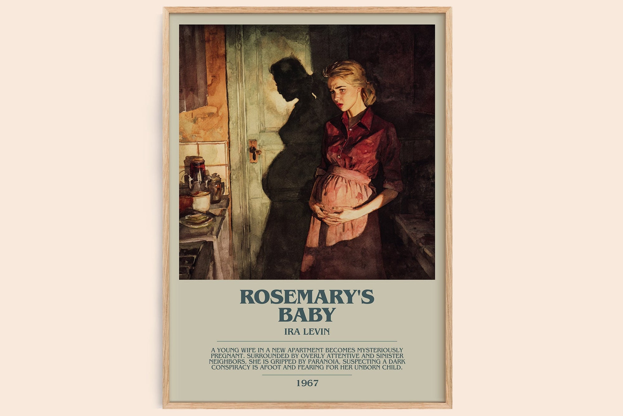 Rosemary's Baby bookish book poster by Ira Levin – framed literary art print