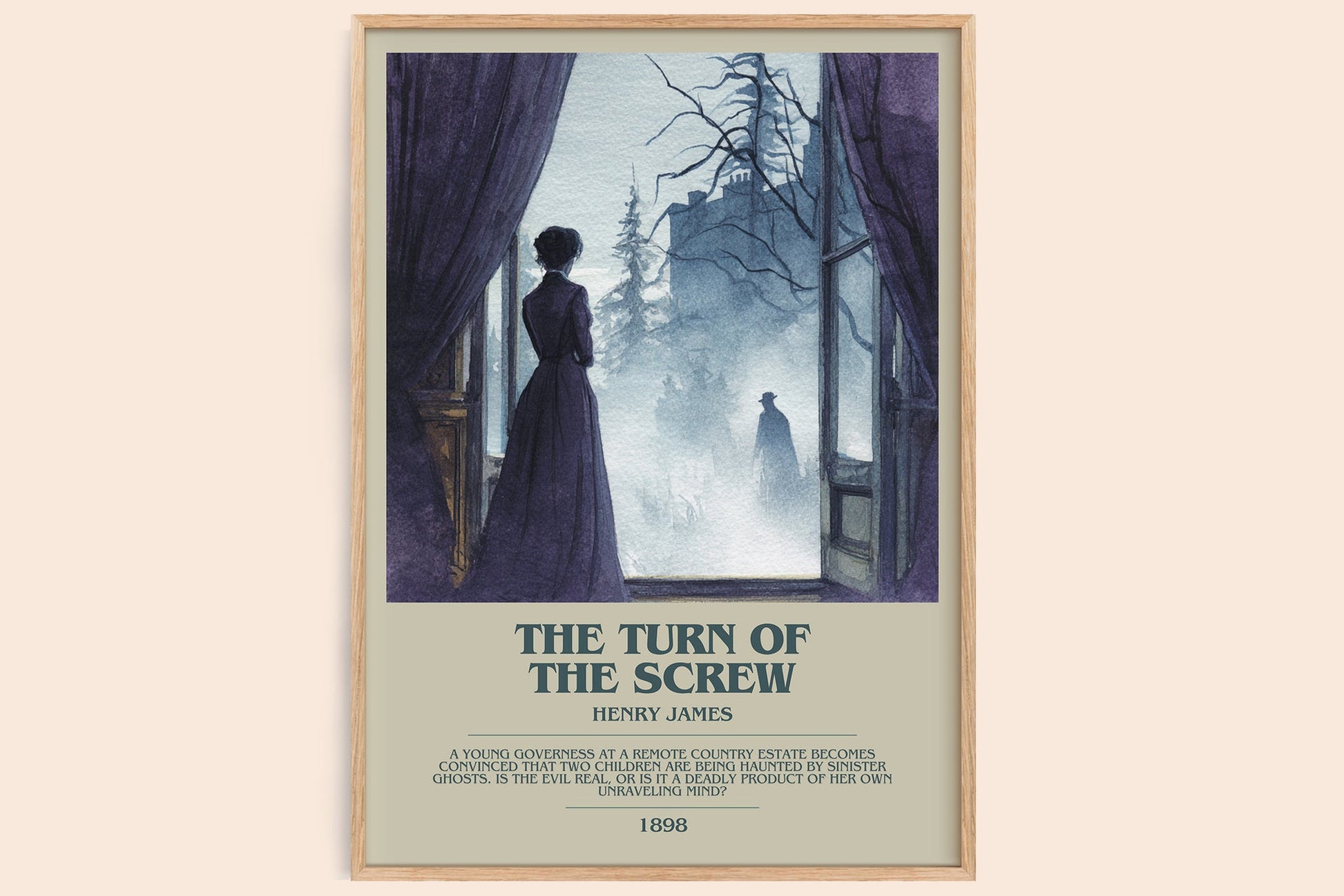 The Turn of the Screw bookish book poster by Henry James – framed literary art print