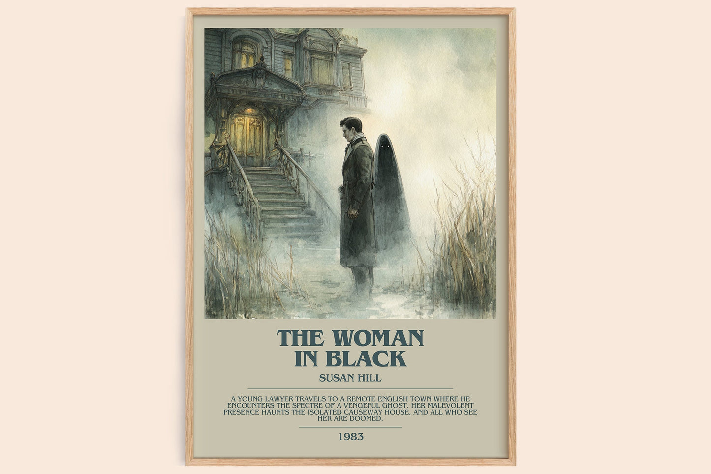 The Woman in Black bookish book poster by Susan Hill – framed literary art print