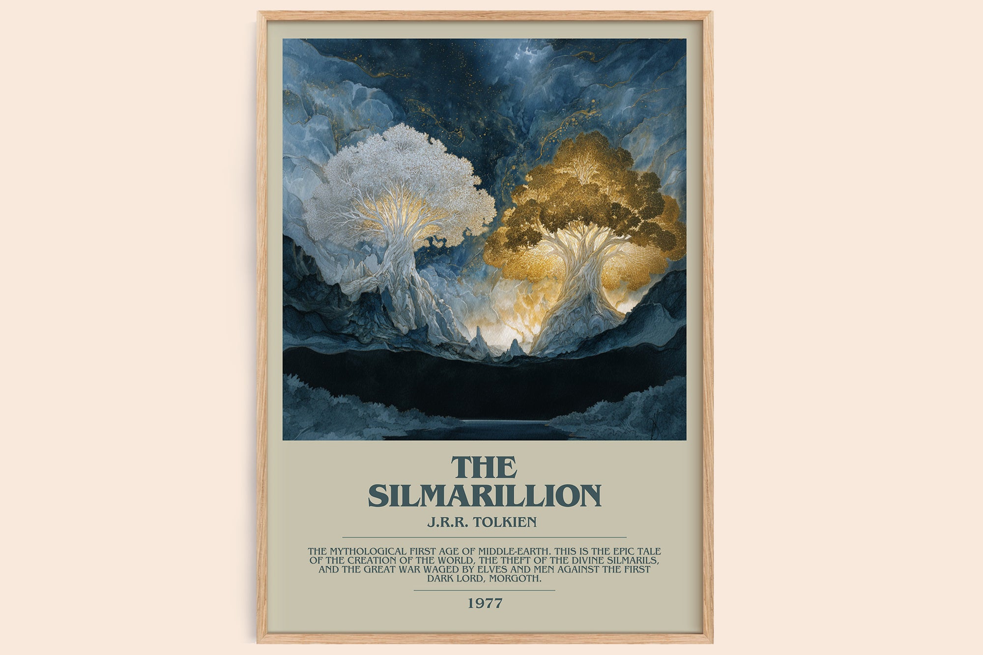 The Silmarillion bookish book poster by J. R. R. Tolkien – framed literary art print