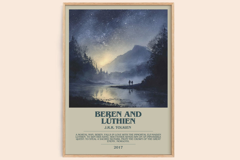 Beren and Lúthien bookish book poster by J. R. R. Tolkien – framed literary art print