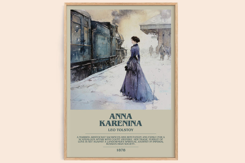 Anna Karenina bookish book poster by Leo Tolstoy – framed literary art print