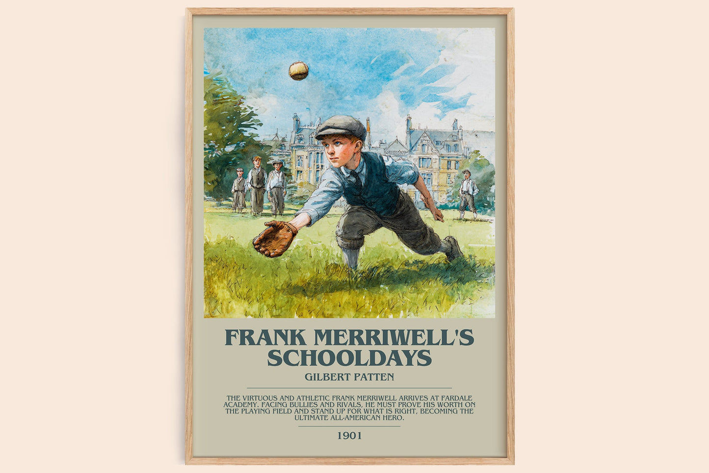 Frank Merriwell's Schooldays bookish book poster by Gilbert Patten – framed literary art print