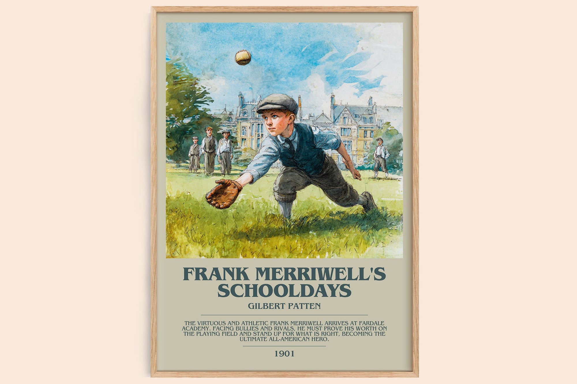 Frank Merriwell's Schooldays bookish book poster by Gilbert Patten – framed literary art print