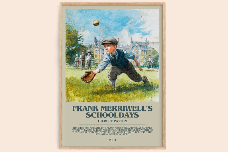 Frank Merriwell's Schooldays bookish book poster by Gilbert Patten – framed literary art print